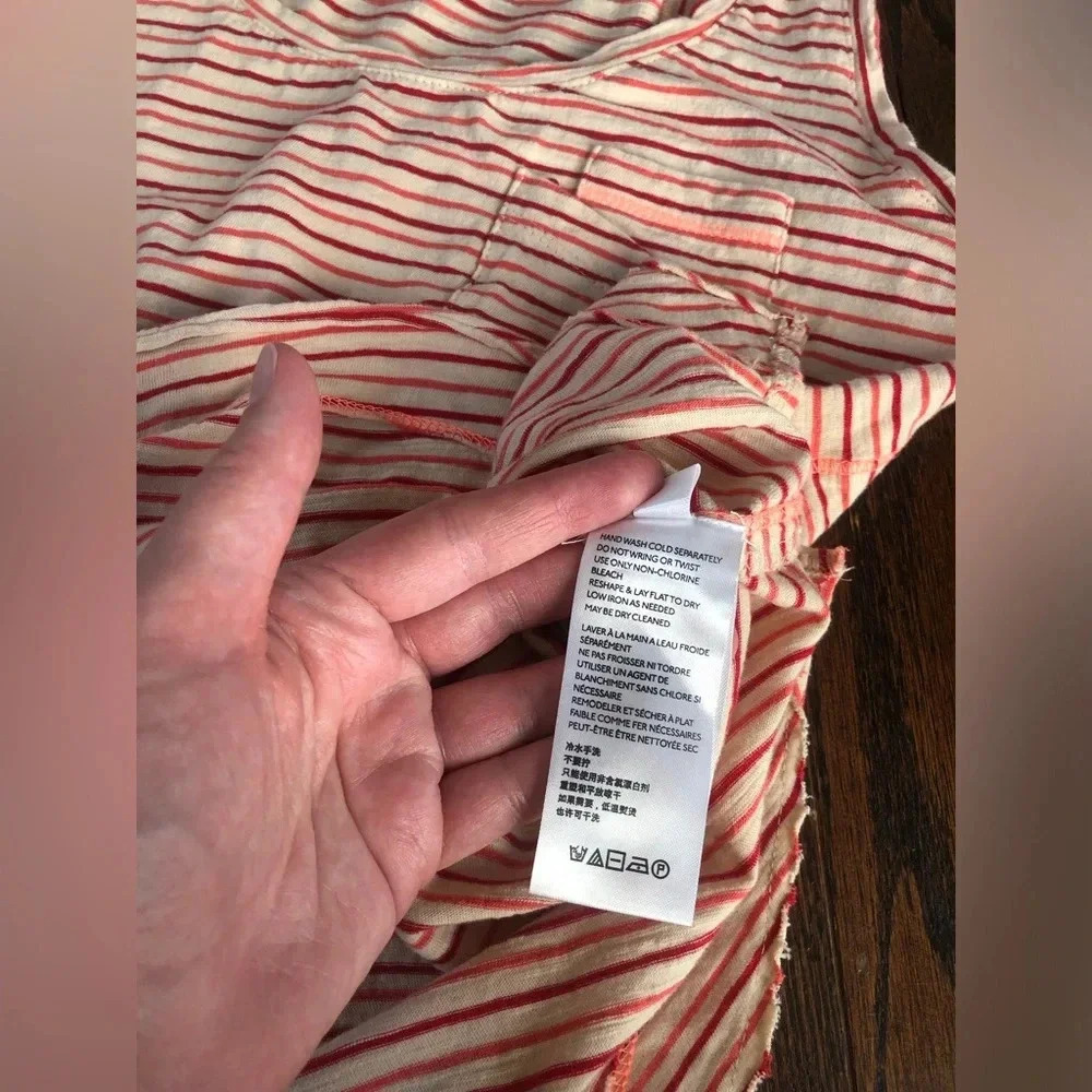 Anthropologie Women’s S Hot Pink/Pink/Beige Striped Sleeveless Cotton Tank-VGUC! - Picture 8 of 11